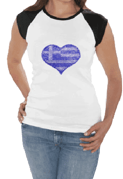 Rhinestone Heart Women's  Baby-doll T