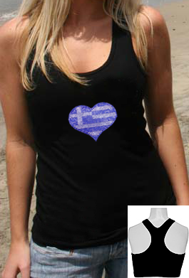 Rhinestone Heart Women's RacerBack T