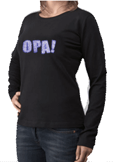 Rhinestone OPA! Women's Long Sleave T