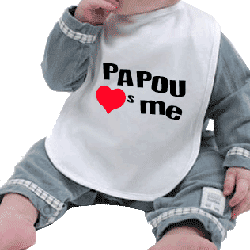 Papou Love's Me Baby's Bib